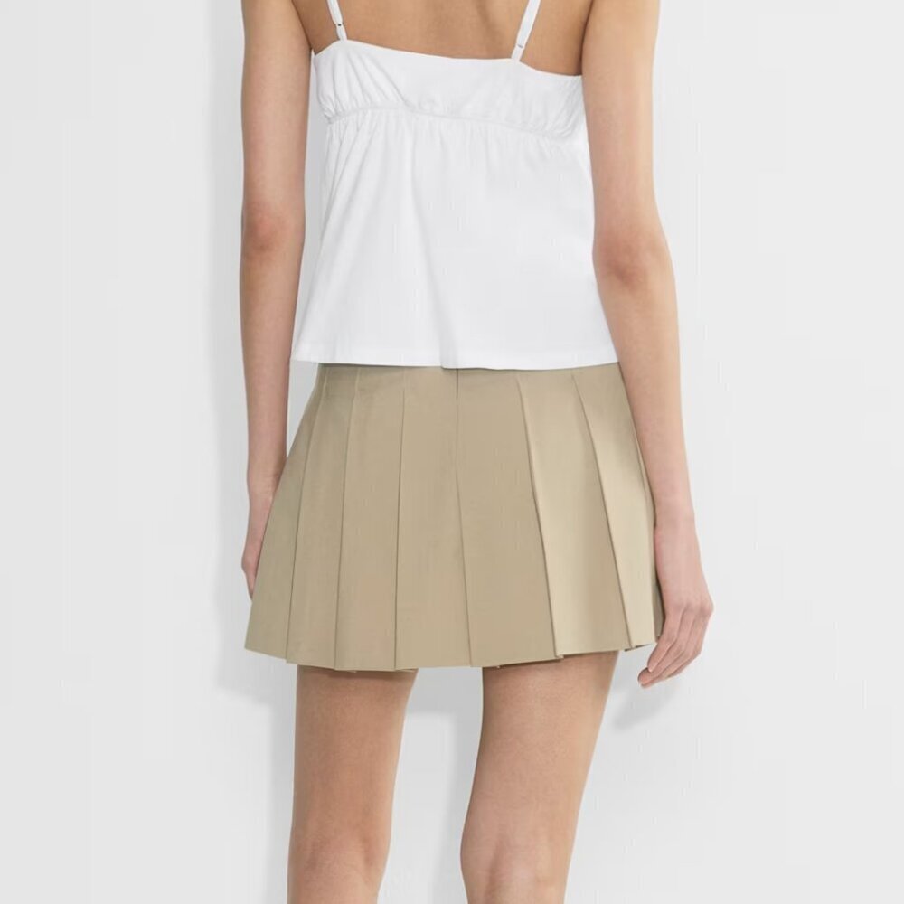 Sun-Deh Aritzia pleated olive mini skirt | Size 12 | Khaki/Tan color - Picture 3 of 6